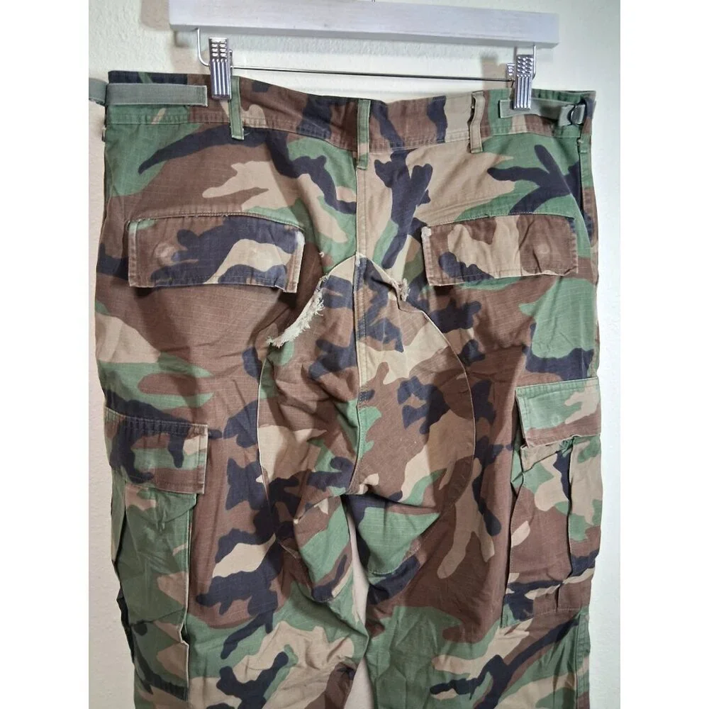 Military Fatigues Woodland Camouflage Pants Grunge Y2K Hunting Size Medium Regul